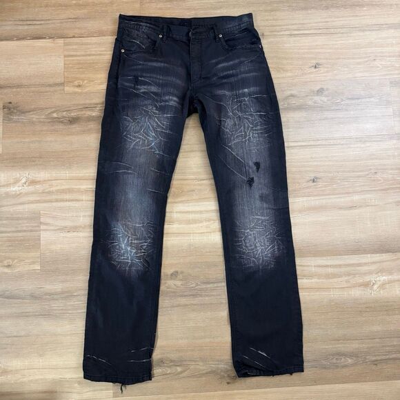 Vintage Y2K Marc Ecko Black Denim Jeans Size 34 2000s Streetwear Hip Hop Skater - Picture 1 of 15